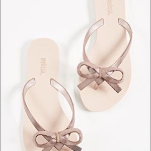 NWT Melissa Shoes jelly PVC rose sandal metallic